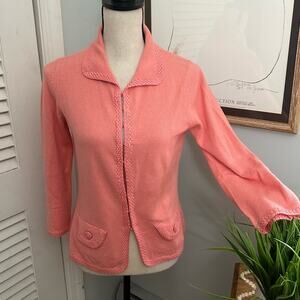 Vintage BANANA REPUBLIC Womens Sweater Medium Pink Cardigan Retro 90s Preppy